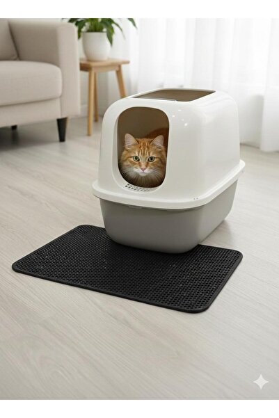 Elekli Kedi Tuvalet Önü Paspası Büyük Boy ( 60 cm. x 40 cm. )