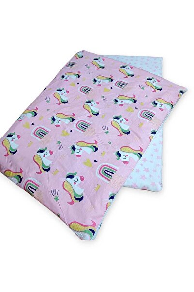 Bebek Özel Bebek Çocuk Yorganı Standart 70x100 cm Pembe Unicornlu