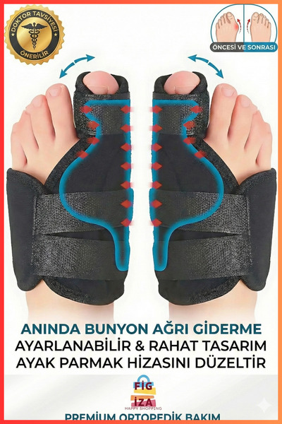 figiza Halluks Valgus Gece Ateli Düzeltici Ayak Başparmak Kemiği Çıkıntısı Te...