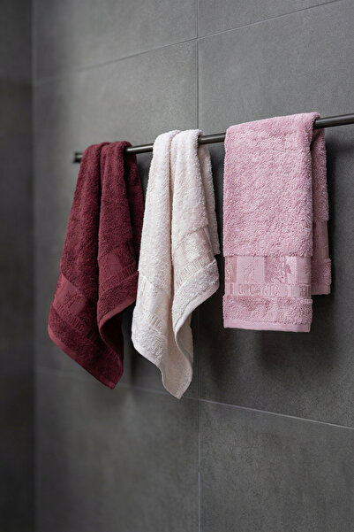 Class Bambu 3'lü 30 X 50 Cm Mutfak Havlusu Bordo - Gül Kurusu - Pudra