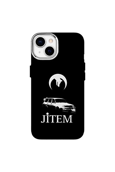 Turkuaz Luxury Silicone Case with White Car Design Compatible with iPhone 13