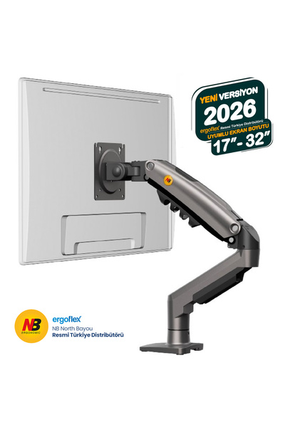 Ergoflex North Bayou Nb F80 17-32" Amortisörlü Monitör Kolu 2-9 Kg Monitör Standı 2026 Versiyon