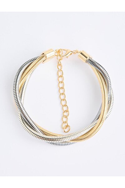Jimmy Key Karışık Altın Kaplama Çok Zincirli Bileklik