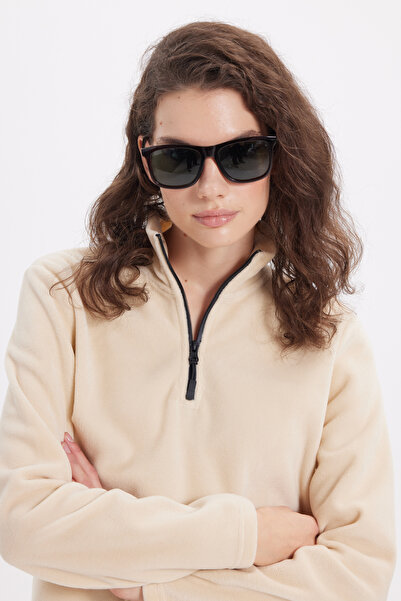 Tudors Women's standard fit anti-pilling cold-proof light beige bateau neck fleece sweatshirt