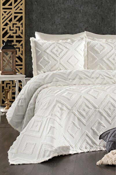 DANTEELHOME مفرش سرير بشرابة زيتونية (بيج)