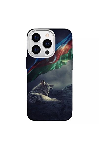 Turkuaz حافظة سيليكون فاخرة متوافقة مع هاتف Iphone 13 Pro Max بتصميم أذربيجاني