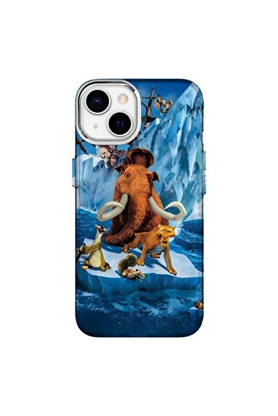 Turkuaz iPhone 14 Compatible Ice Age Design Luxury Silicone Case
