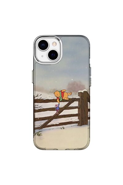 Turkuaz غطاء سيليكون فاخر متوافق مع آيفون 15 بتصميم الدب الذي يحمل العسل