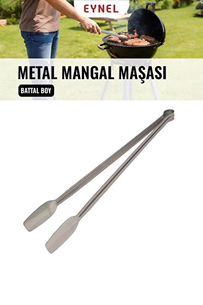 Eynel 36 Cm Battal Boy Metal Mangal Maşası Uzun Boy Paslanmaz Çelik Yemek Bar...