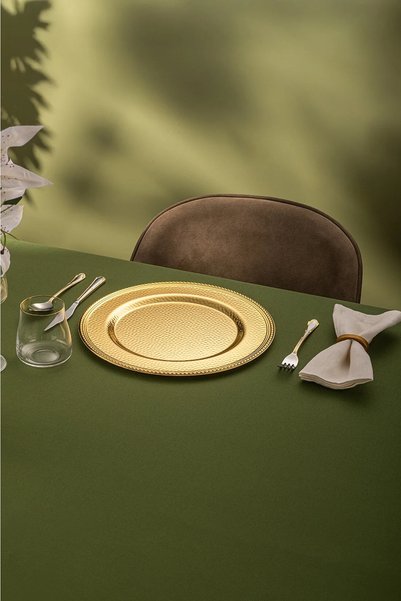 Emsan Biene 6 Pieces Round Metal Plate Gold 33 cm