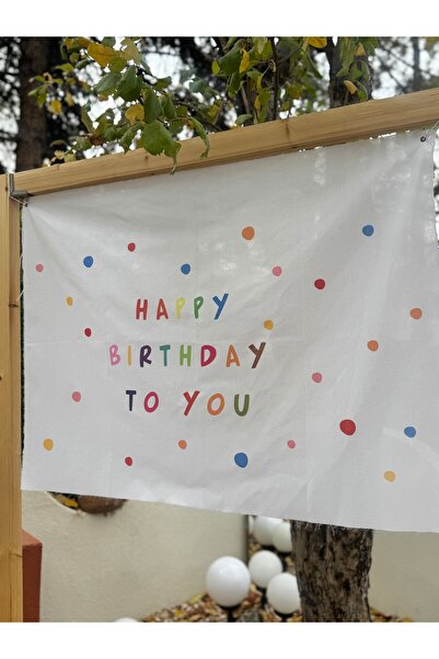 Kukuletaparty "Happy Birthday" Renkli Puantiyeli Banner