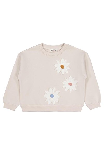 Civil Girls سويت شيرت مطرز بالبابونج للأعمار من 6 إلى 9 سنوات - بيج للأعمار م...