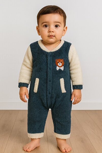 Chicsy Baby Winter Sweet Teddy Bear Pocketed Welsoft Zippered Winter Baby Jum...