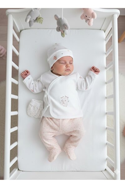 Kids Kingdom %100 Pamuk Organik Animal Desenli Yenidoğan 5li Kız Bebek Hastan...