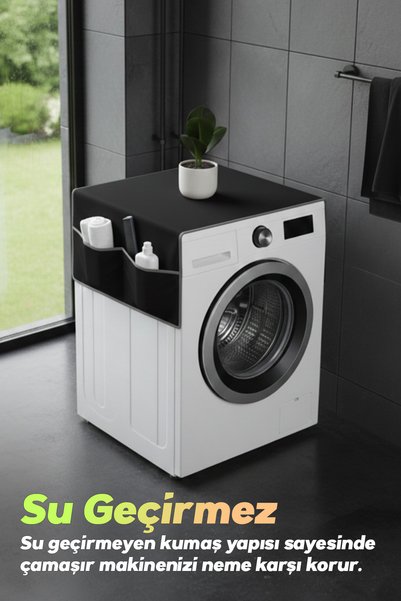 Palm Design Washing Machine Cover 4 Pockets Bathroom Organizer Organizer Refrigerator Cover Storage Storage Bag