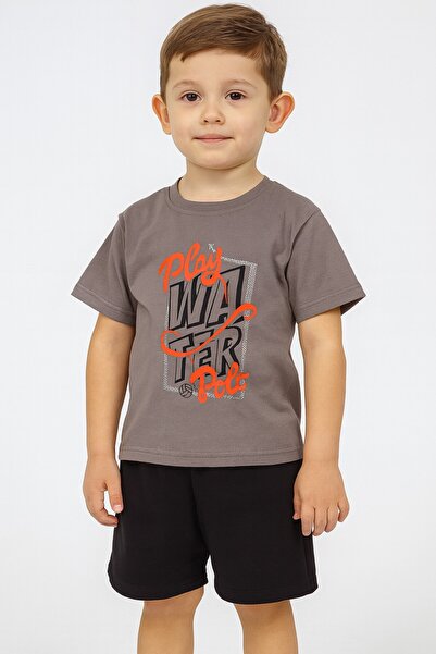 Chicsy Baby طقم تي شيرت بطبعة نص بولو مكون من قطعتين