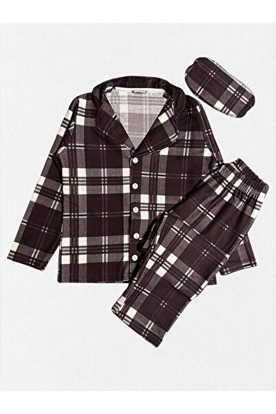 Fil Kids Хлопчача бавовняна замша коричнева картата довга сорочка з коміром З...