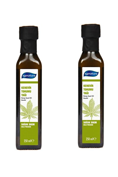egenatura Kenevir Tohumu Yağı  Set Soğuk Sıkım & Cam Şişe 250 Ml X 2 Li