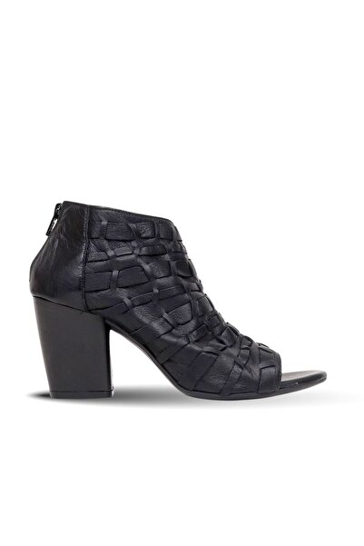 Bueno Shoes Μαύρα Khv Δερμάτινα Γυναικεία Σανδάλια με Τακούνι 01wq2900