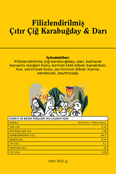 THE GOOD WİLD Filizlendirilmiş Çıtır Çiğ Karabuğday & Darı | Glutensiz Vegan Atıştırmalık | Yüksek Lif | 150 Gr