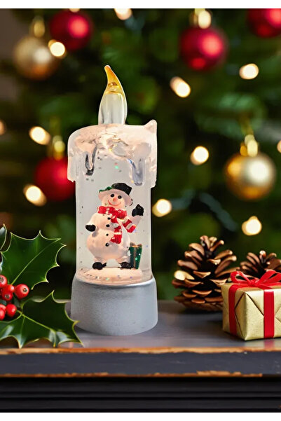 Genel Markalar Büyük Boy Şeffaf Ledli YIlbaşı Süsü 13cm - Kardan Adam