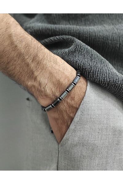 SEN'Z COLLECTİON Makrome Örgü Hematit Bileklik