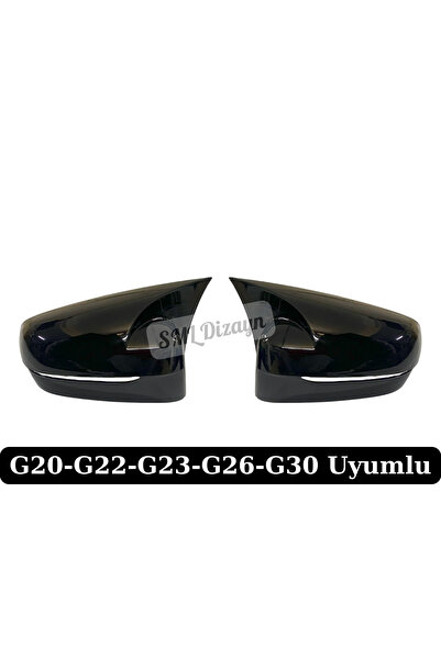 SML Dizayn BMW G20-G22-G23-G26-G30 Yarasa Ayna Kapağı Batman Kapak Parlak Siy...