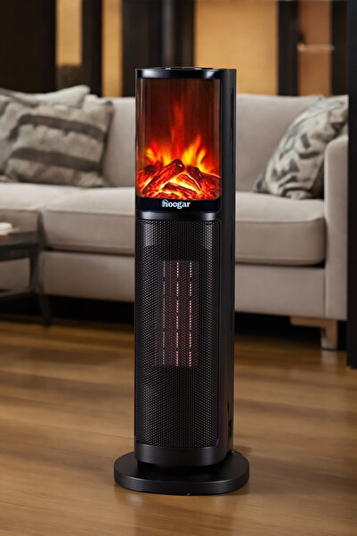 Hoogar German 2075 L Black Oben Seri OLED Şömineli Ekran Dijital Kule Tipi Tu...