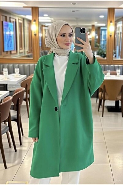 TANISA Arelis Düğme Detay Uzun Blazer Ceket TNS-4296