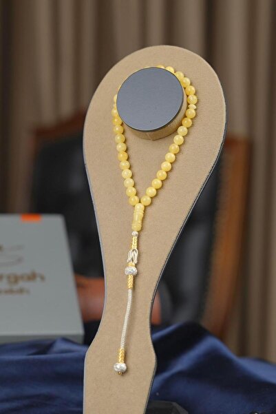 dergah tesbih Has Kaya Damla Kehribar Özel Tasarım Gümüş Kazaz Kamçı (Amber),...