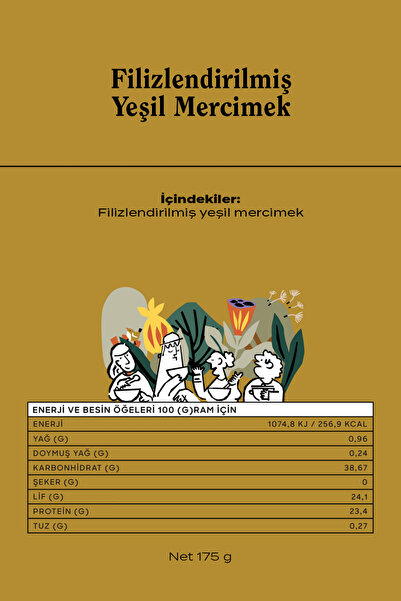 THE GOOD WİLD Filizlendirilmiş Yeşil Mercimek | Glutensiz Kuru Bakliyat | Vegan | Glutensiz Ürünler | 175 Gr