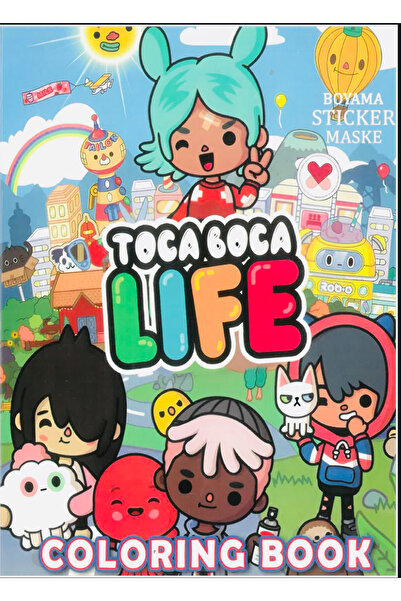 Deniz Oyuncak BOYAMA KİTABI STICKER HEDİYELİ ARKA KAPAK KESİLEREK MASKE YAPIL...