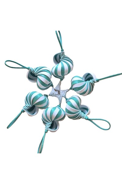 OEM Pachet promo: 2x Set de 6 globuri spiralate, 14 cm, lucrate manual, roz c...