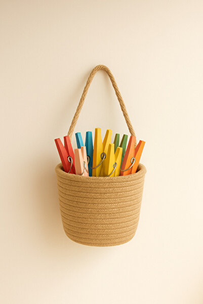 ÖRGÜM Sepet Mandal Sepeti Çok Amaçlı Organizer 15x15 cm MANDALLAR VE ASKI DAHİL DEĞİLDİR