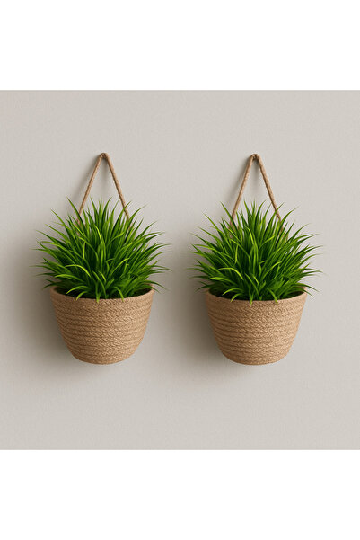 ÖRGÜM Coș Mini Decorativ 2 bucăți Coș cu flori artificiale 12x10 cm PLANTELE ...