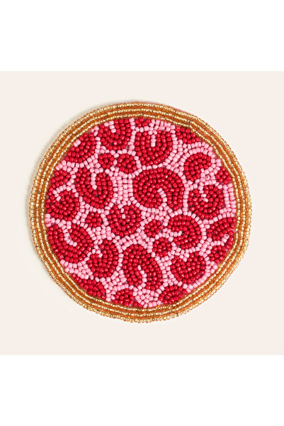 Zsa Zsa Zsu Dadrı Cam - Polyester Bardak Altlığı 10 Cm Fuşya