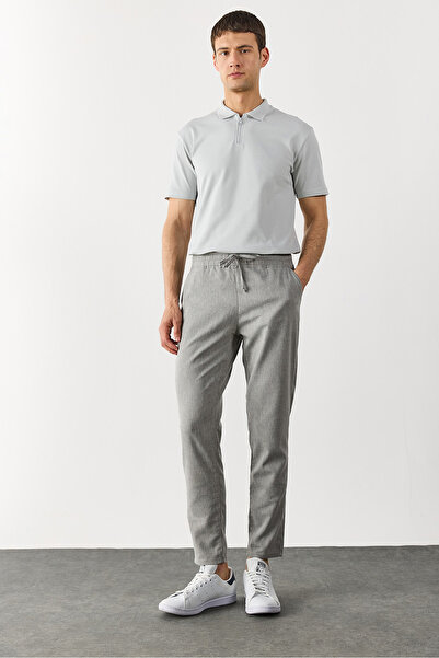 VENA Чоловічі штани Alfred Beli Lastikli Pamuk Keten Pantolon - сірі