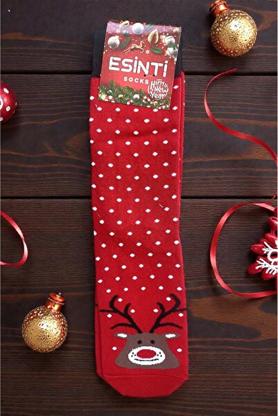 Esinti Unisex Christmas Socks Colorful Patterned Gift New Year Men Women Long Socks Single