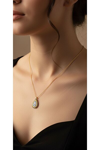 kuyumcu nurettin 4 gr (GRAM) Damla Nazar Boncuklu Günlük Kolye 22 Ayar Altın