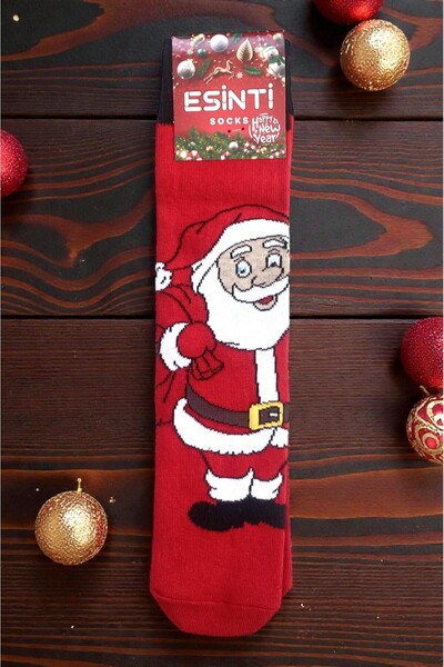Esinti Unisex Christmas Socks Colorful Patterned Gift New Year Men Women Long Socks Single