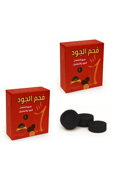 aljood فحم سريع المفعول للعود والمعمول، قطعتين، 40 قرصًا