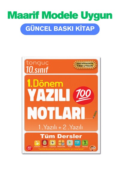 Tonguç Yayınları 10. Sınıf Yazılı Notları 1. Dönem 1 Ve 2. Yazılı Güncel