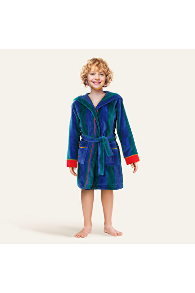 Tabea Green-Blue Children's Bathrobe