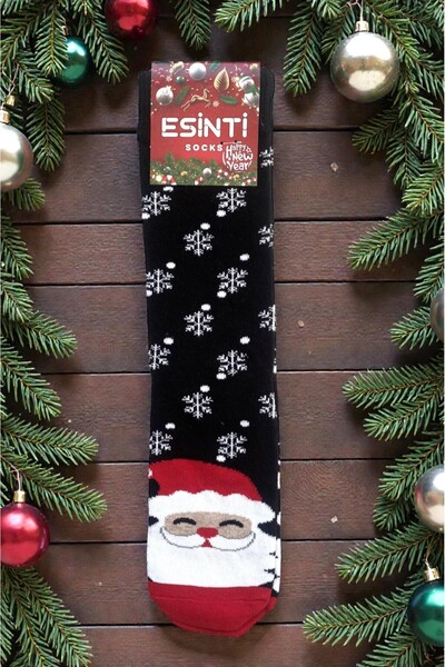 Esinti Unisex Christmas Socks Colorful Patterned Gift New Year Men Women Long Socks Single