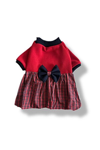 Luli Pet Red Navy Blue Dog Dress