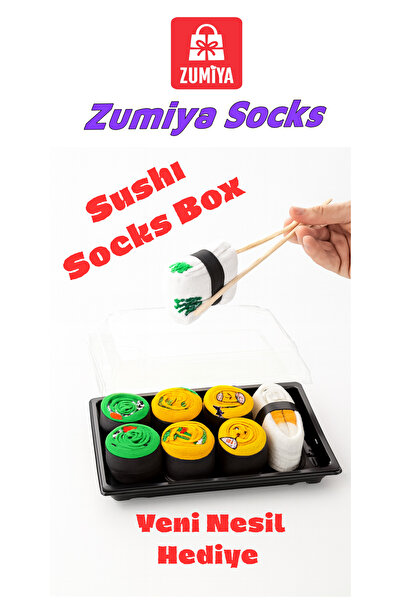 CARNAVAL SOCKS CARNAVAL Unisex Hediye Sushi Kutusu Çorap Seti