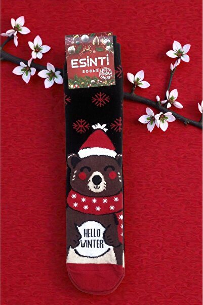 Esinti Unisex Christmas Socks Colorful Patterned Gift New Year Men Women Long Socks Single