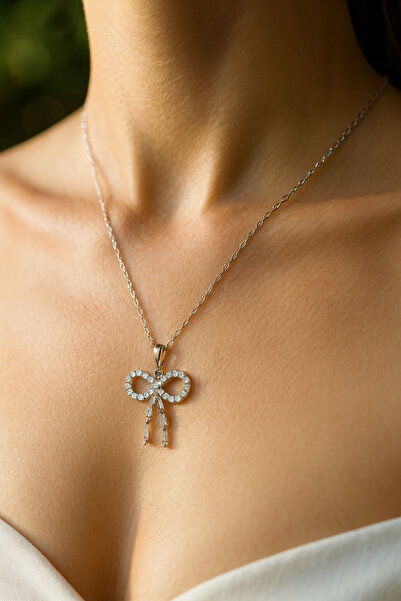 ATLASAKSESUARR Taşlı Kurdele Çelik Kolye