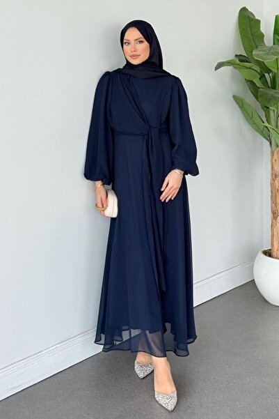 Şulemoda Giyim Φόρεμα İlayda σιφόν σε μπλε ναυτικό