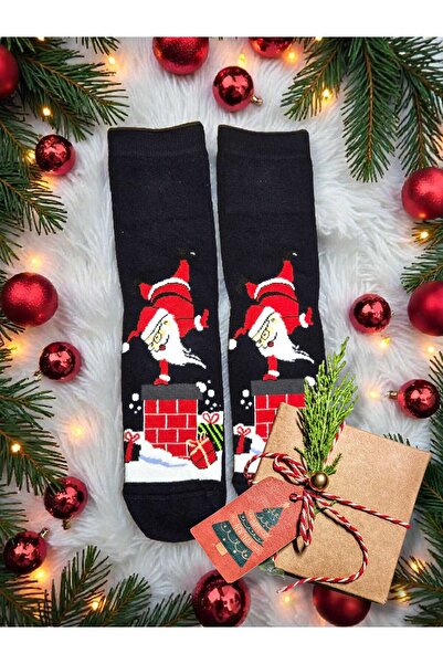 DivaViva Yılbaşı Temalı Unisex Çorap – Desenli Özel Tasarım (Hediye Paketli)